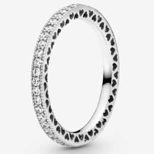 AUTHENTIC Pandora Sparkle and Hearts Ring